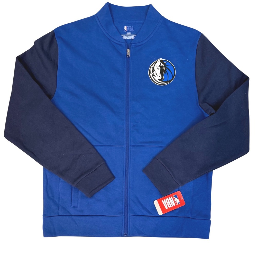 NBA Dallas Mavericks Full Zip Track Jacket Mens Large Blue Colorblock NWT
